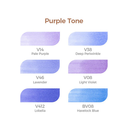 Set de 6 Marcadores Honolulu Purple Tone