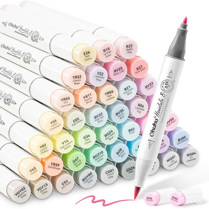 Set  48 Marcadores Honolulu  B de alcohol tonos PASTEL SWEETNESS OHUHU