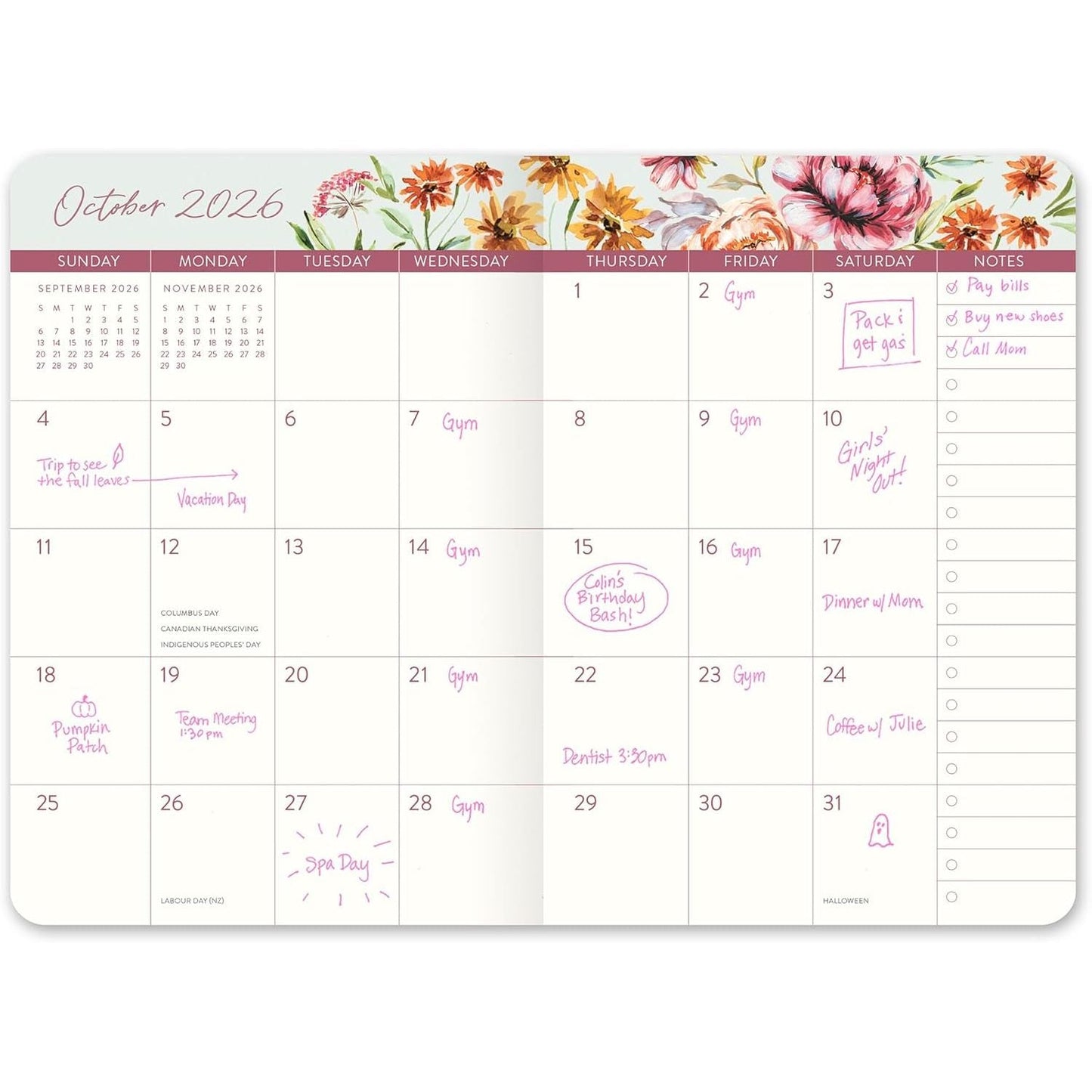 Agenda 2026 Bella Flora 17 Meses - Mensual