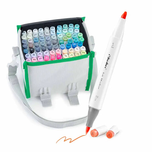 Set 72 Marcadores de Alcohol Punta Pincel  Y Biselada +1 blender Serie Honolulu