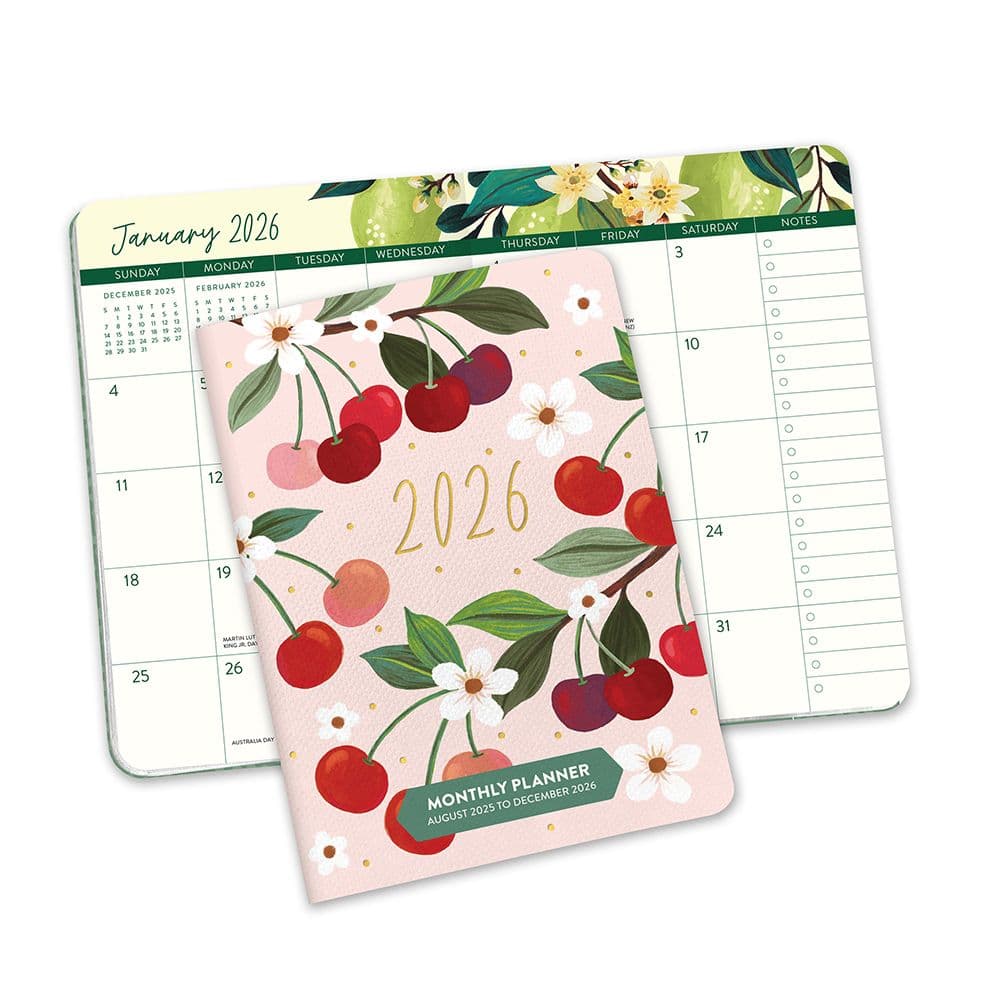 Agenda 2026 Fruit and Flora 17 Meses - Vista Mensual