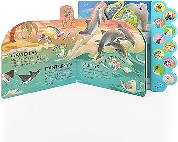 Libro con 10 Sonidos del océano ¡Nada y salpica en el mar!