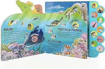 Libro con 10 Sonidos del océano ¡Nada y salpica en el mar!