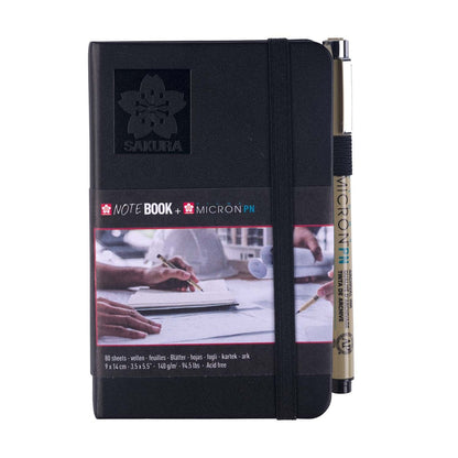 Sketchbook Sakura 9x14 cm Negro con  Pigma Micron PN Negro