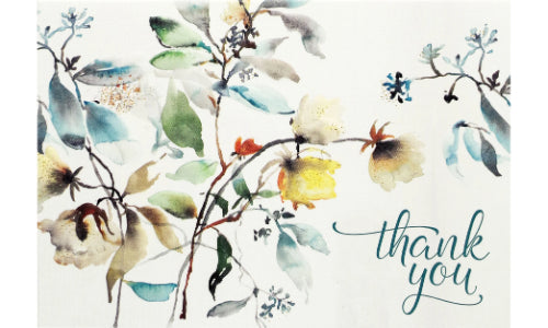 Caja Tarjetas y Sobres - Flores Asiáticas