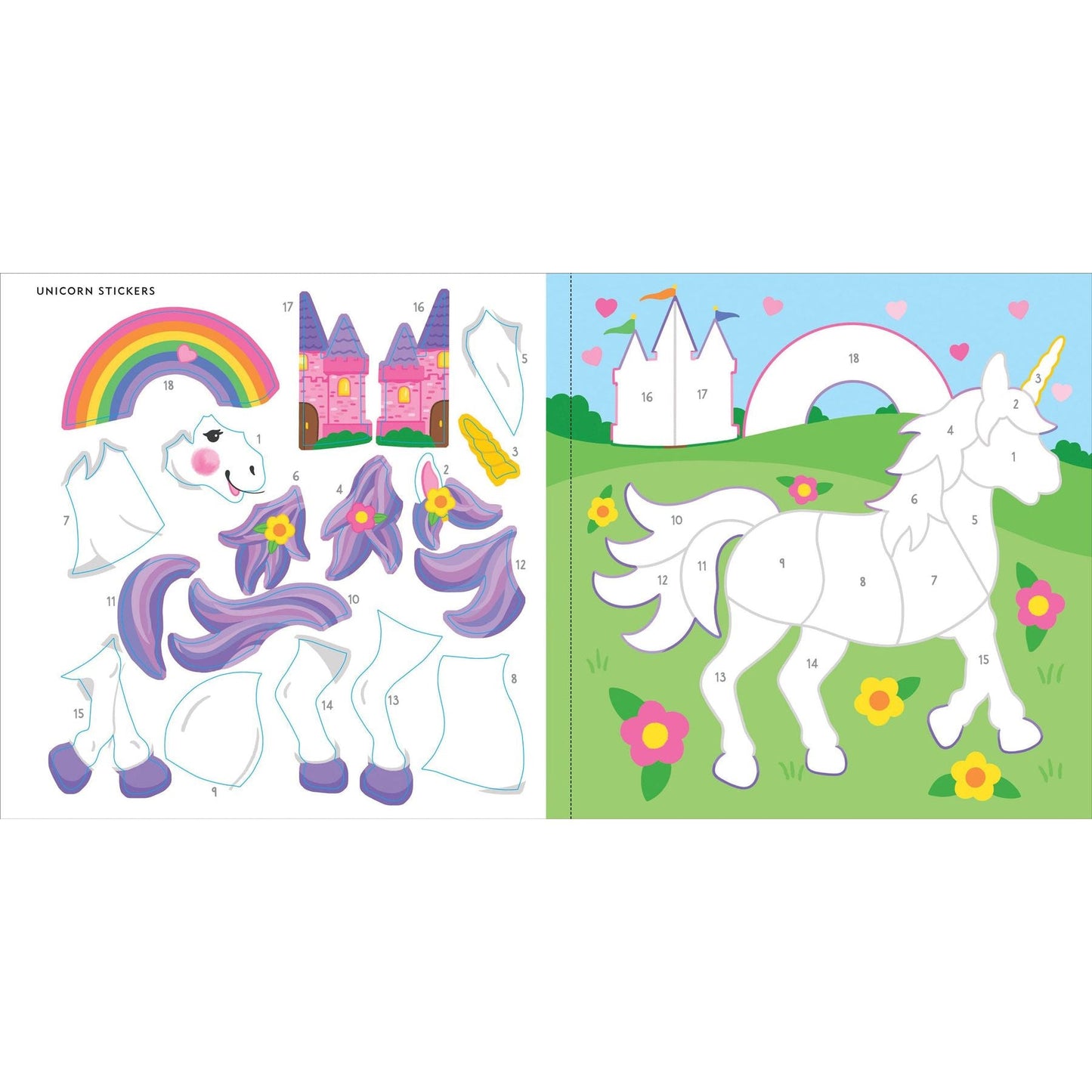 Libro para Colorer Sticker Unicorns