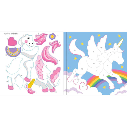 Libro para Colorer Sticker Unicorns