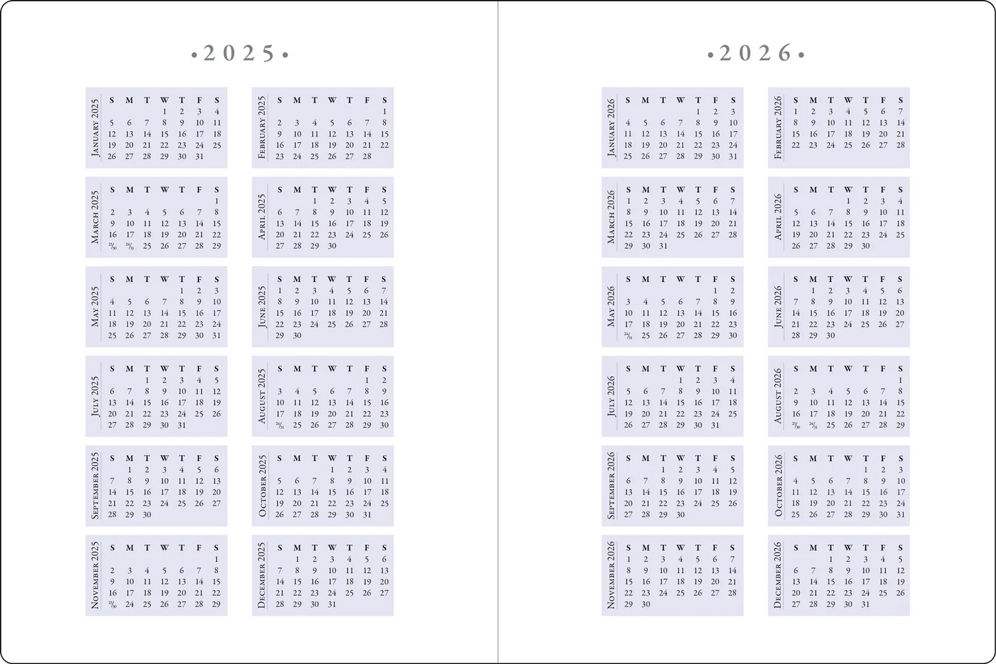 Planificador semanal familiar de Hydrangeas 2026