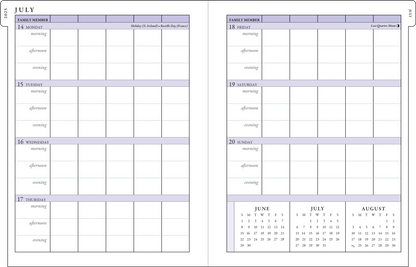 Planificador semanal familiar de Hydrangeas 2026