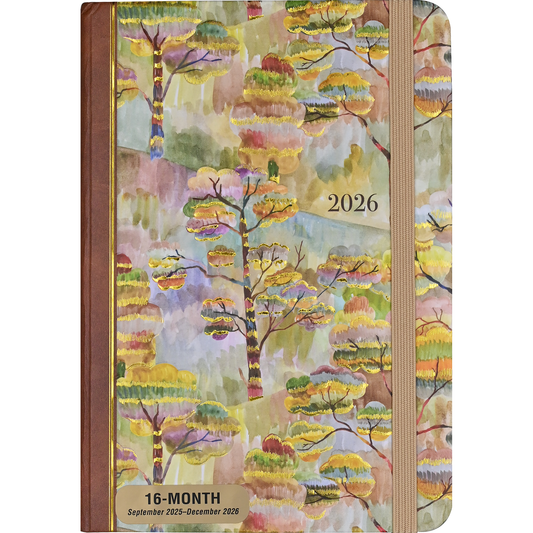 Agenda 2026 Watercolor Treescape 16 Meses