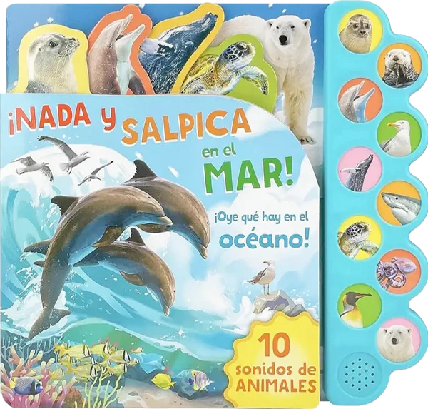Libro con 10 Sonidos del océano ¡Nada y salpica en el mar!