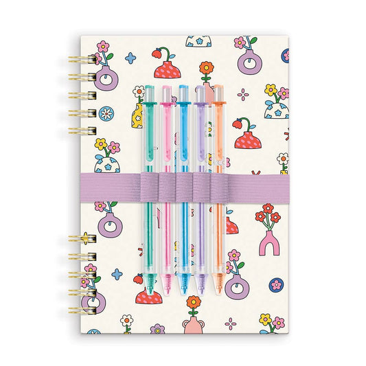 Cuaderno con Elástico para Lápices Pretty Posies