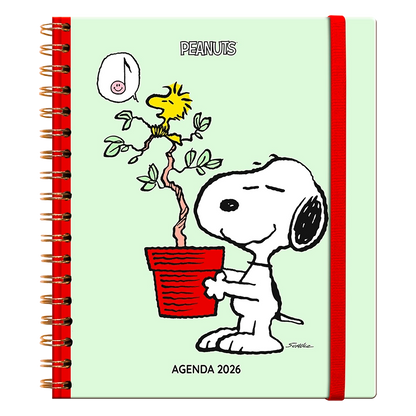 Agenda Snoopy Semanal 2026 con espiral