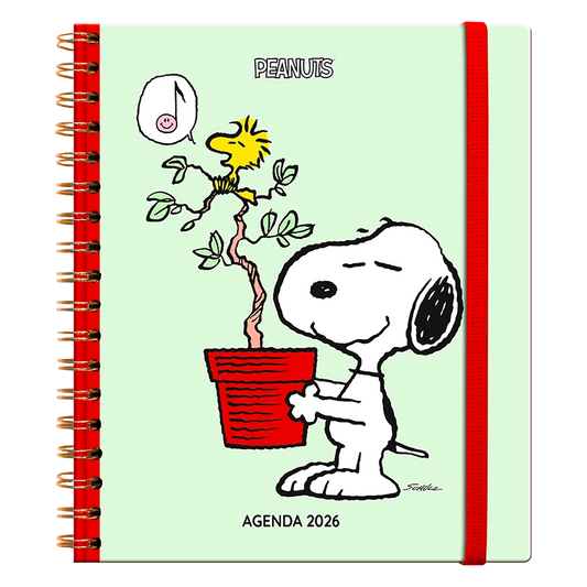 Agenda Snoopy Semanal 2026 con espiral