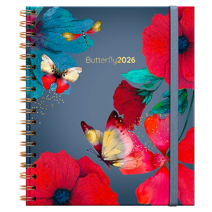 Agenda Diaria con espiral Butterfly 2026