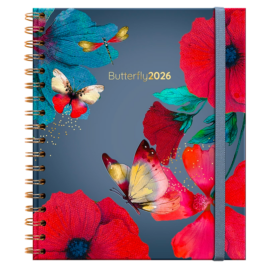 Agenda Diaria con espiral Butterfly 2026