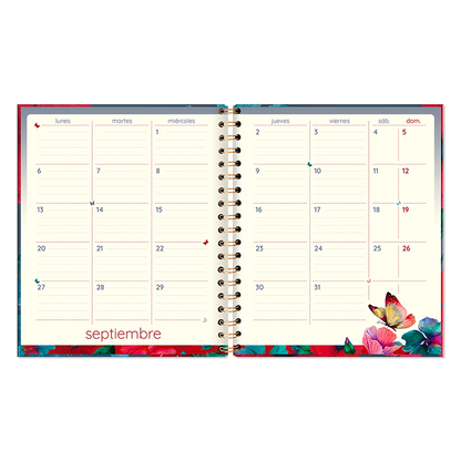 Agenda Diaria con espiral Butterfly 2026