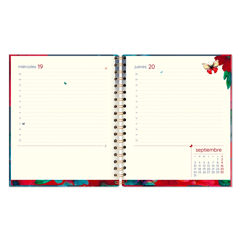 Agenda Diaria con espiral Butterfly 2026