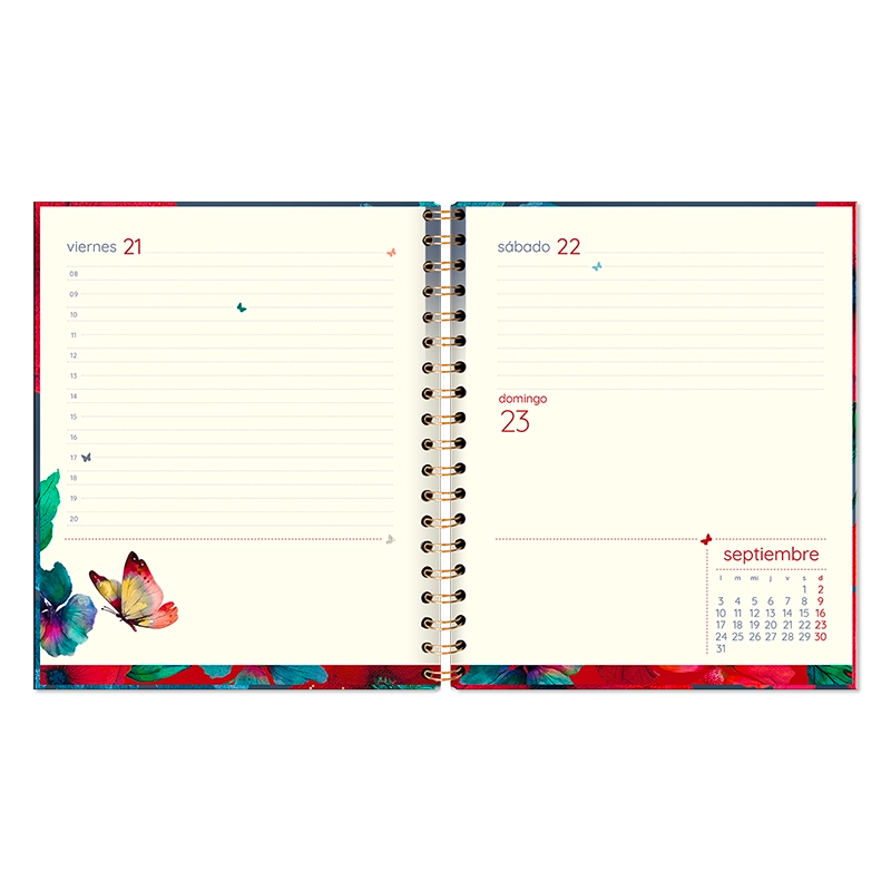 Agenda Diaria con espiral Butterfly 2026