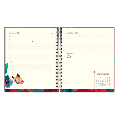 Agenda Diaria con espiral Butterfly 2026