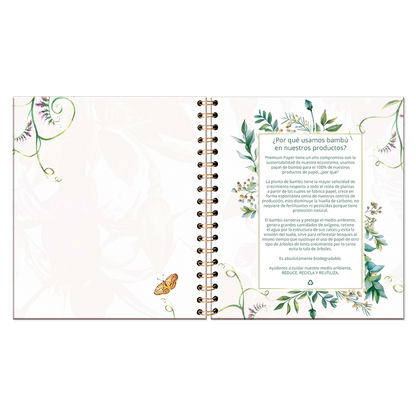 Agenda Floral Diaria 2026 con espiral