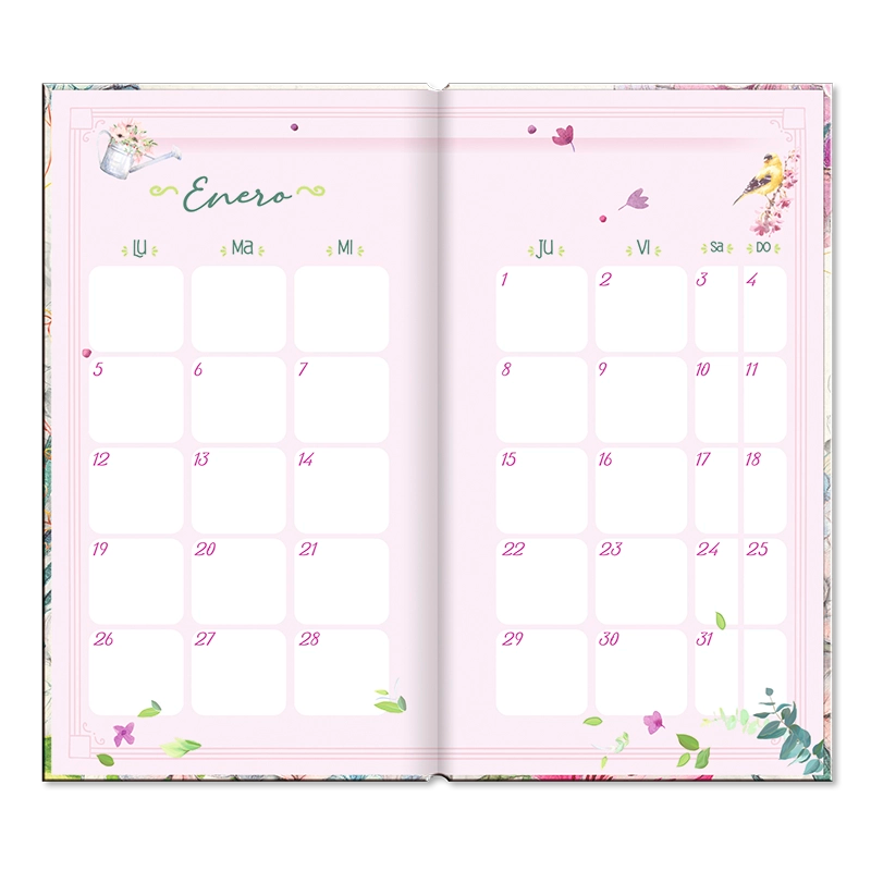 Agenda Floral Semanal 2026 chequera