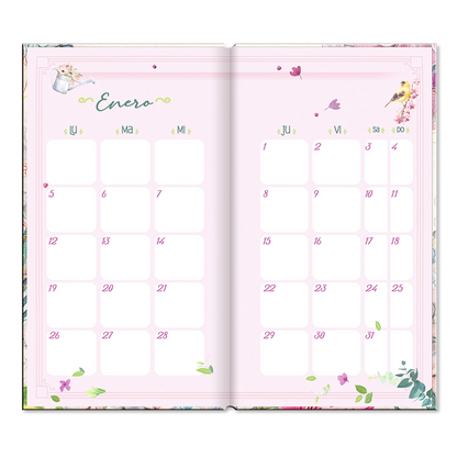 Agenda Floral Semanal 2026 chequera