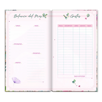 Agenda Floral Semanal 2026 chequera