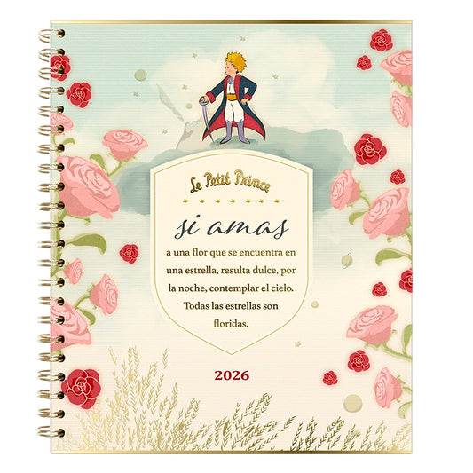 Agenda El Principito Diaria 2026 con espiral