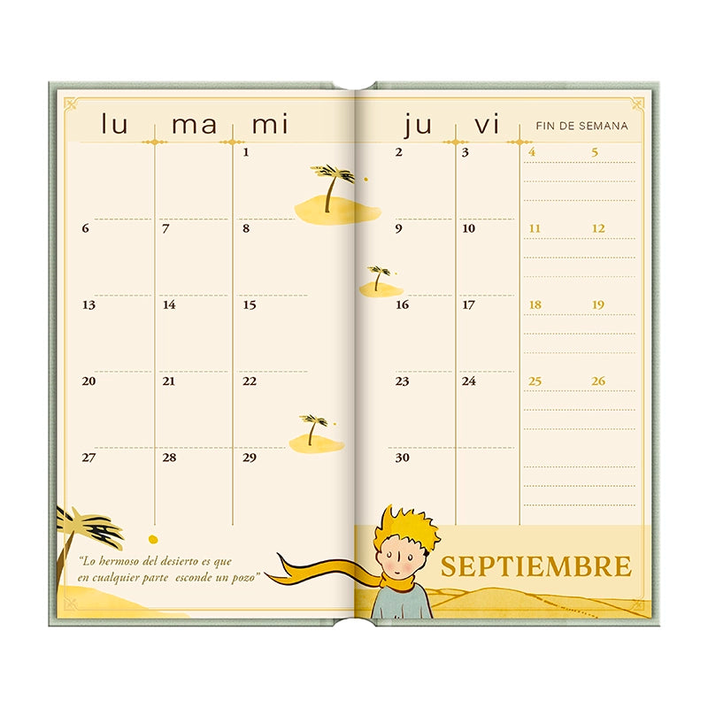 Agenda El Principito Semanal 2026 tipo chequera