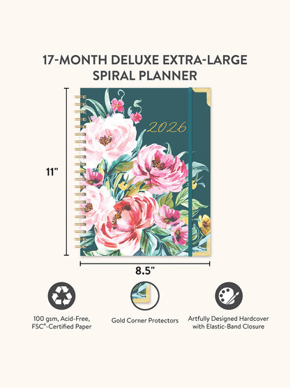 Agenda espiral extragrande Bella Flora 2026