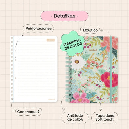 Cuaderno Grande con espiral Flores