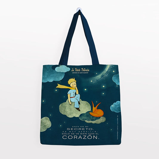 Bolsa Algodón Grande  El Principito   Corazón