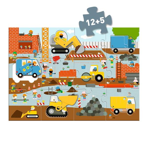 Puzzle Sitio de construcción 17 piezas