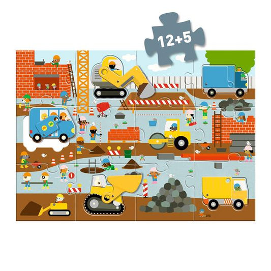 Puzzle Sitio de construcción 17 piezas