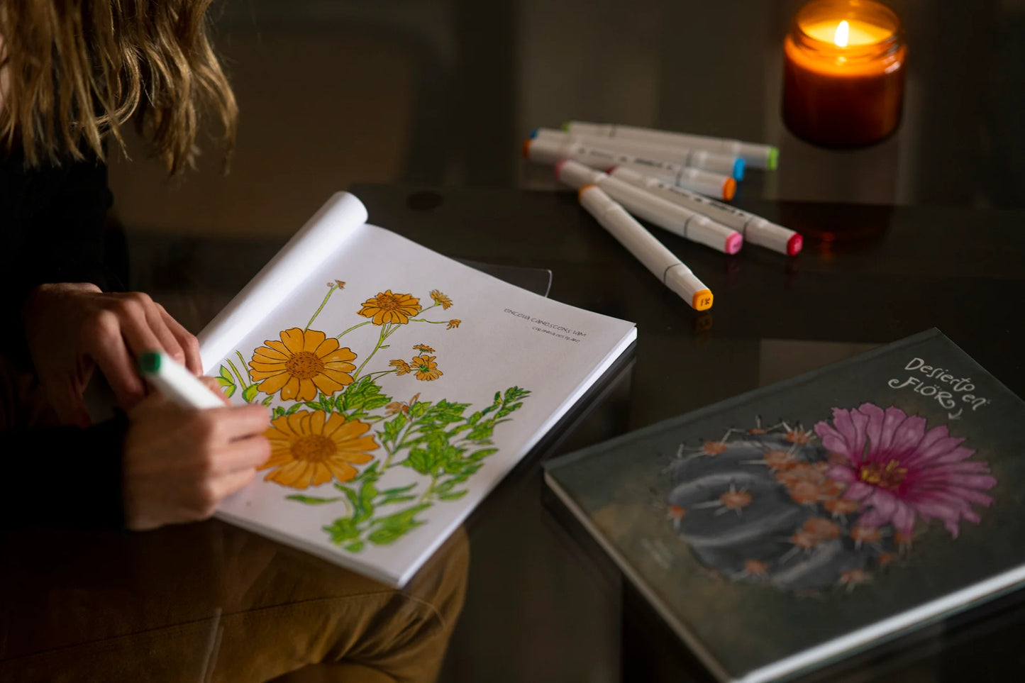 Libro para colorear Desierto en Flor