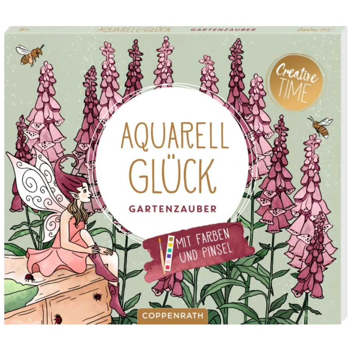 Libro La magia del jardín con acuarelas, colores y pinceles
