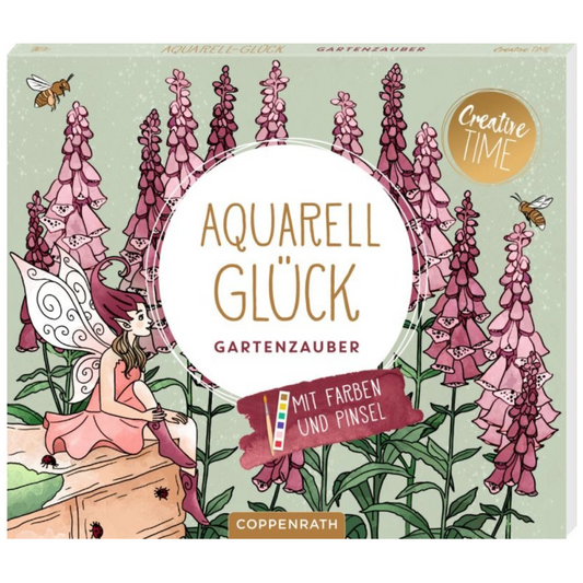 Libro La magia del jardín con acuarelas, colores y pinceles