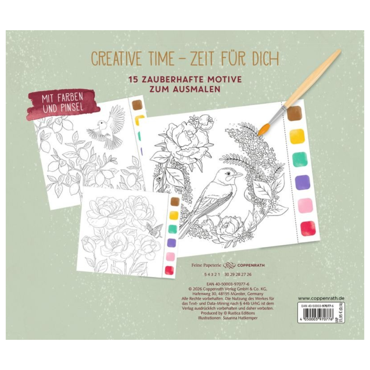 Libro La magia del jardín con acuarelas, colores y pinceles