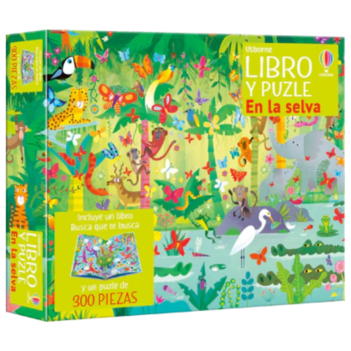 Libro y puzzle - En la selva  300 piezas