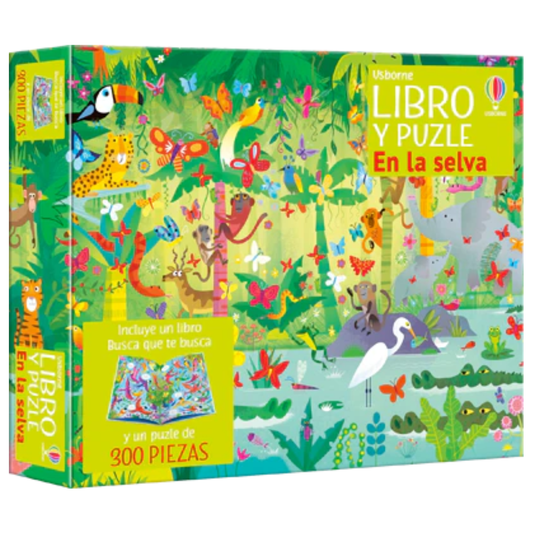 Libro y puzzle - En la selva  300 piezas