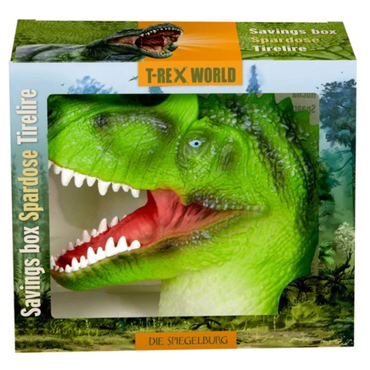 Alcancía con forma de cabeza de T-Rex