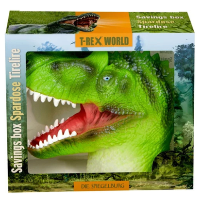 Alcancía con forma de cabeza de T-Rex