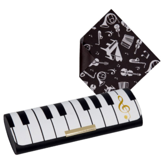 Estuche de lentes con paño de limpieza Teclado musical