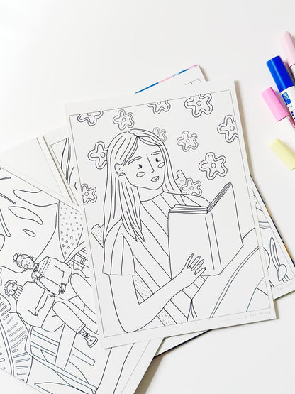 Libro para colorear Cool People in Common Places