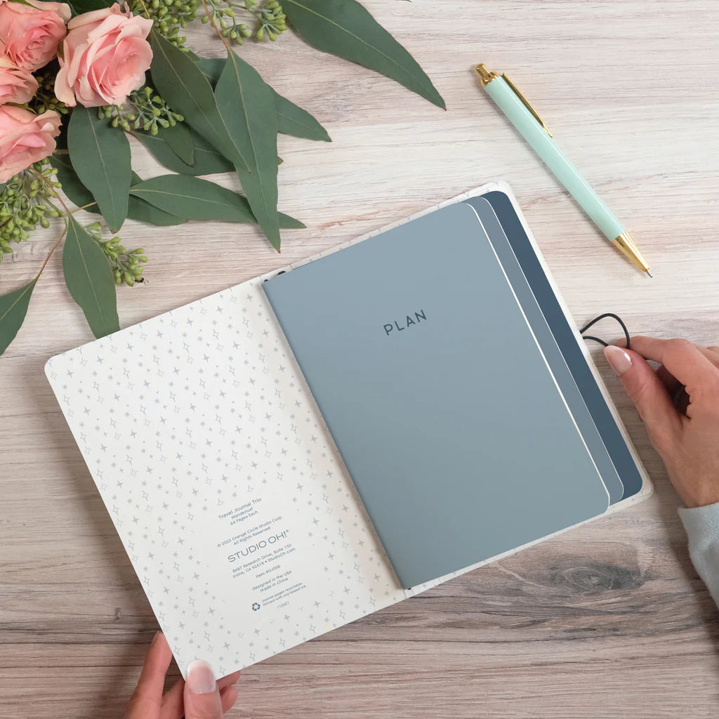 Trío de diarios de viaje Wanderlust