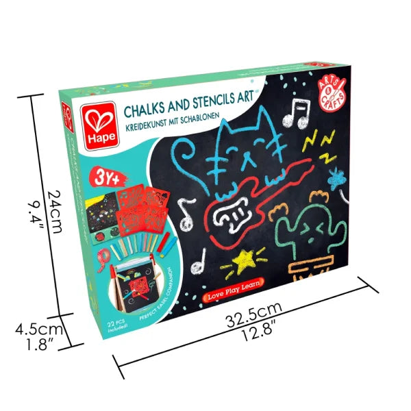 Juego de arte con tizas y stencil