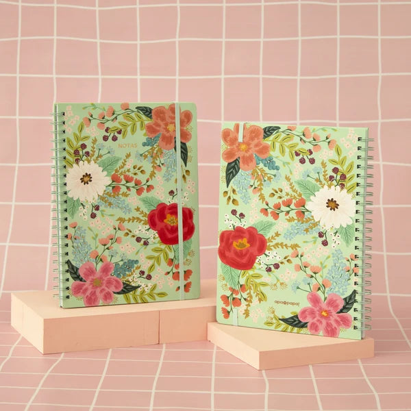 Cuaderno Grande con espiral Flores