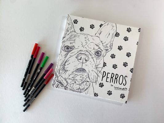 Libro para colorear  Perros de Cata Fuenzalida.