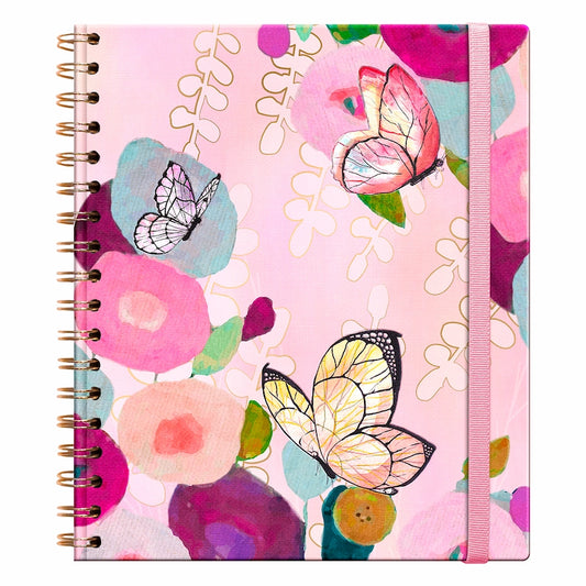 Libreta Tapa Dura con Espiral Grande Butterfly